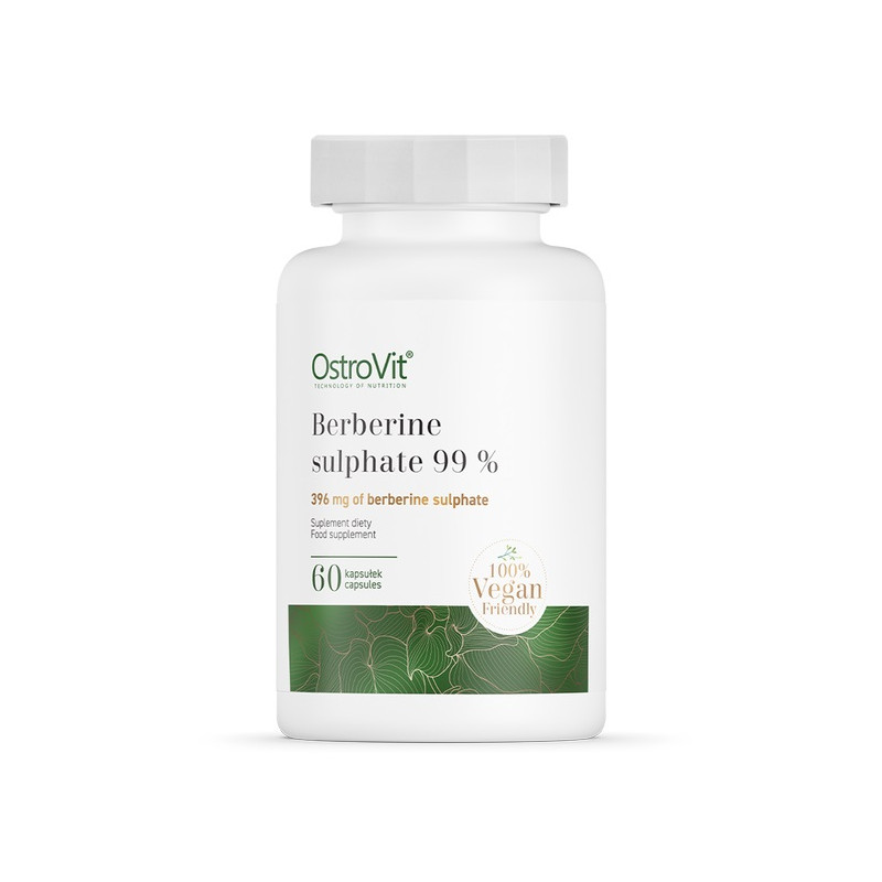 Berberyna Berberine Sulphate 99% 400 Mg X 60 Vege Caps Aliness