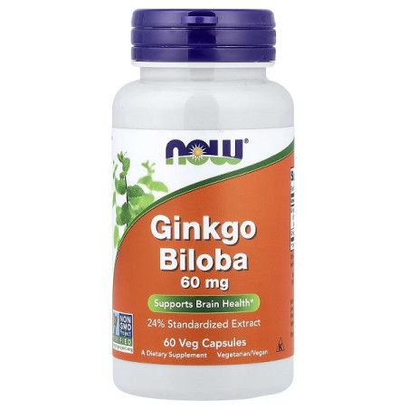 now Ginkgo Biloba 60mg - 60 Vcaps