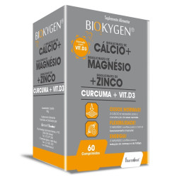 Biokygen Bisglicinato de Cálcio + Bisglicinato de Magnésio + Bisglicinato de Zinco + Curcuma + Vitamina D3